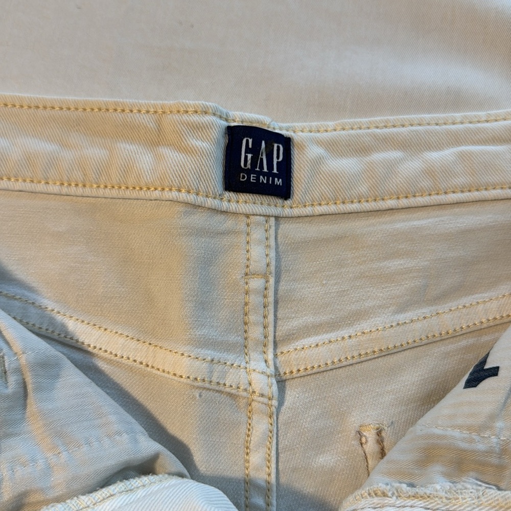 Gap White Denim High Rise Wide Leg Pant - Picture 3 of 4